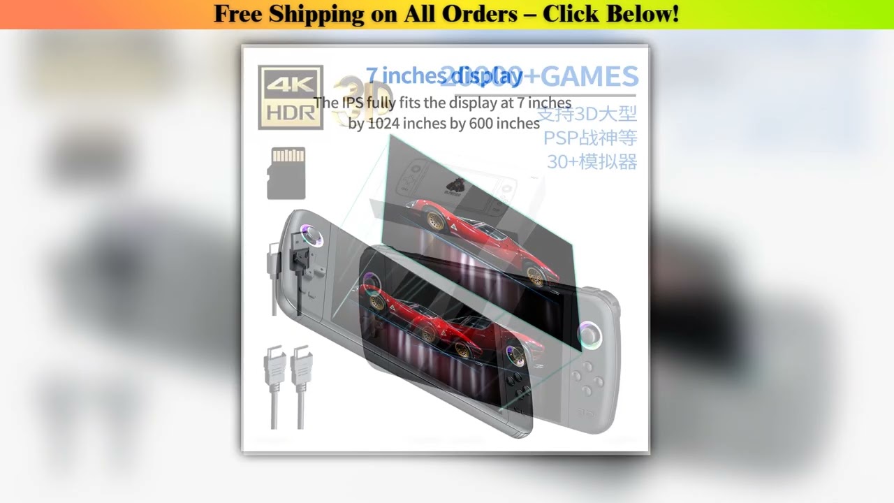 M27 Portable Pocket Retro Handheld Video Game Console 1024*600 Display 7.0 Inch Screen Gaming