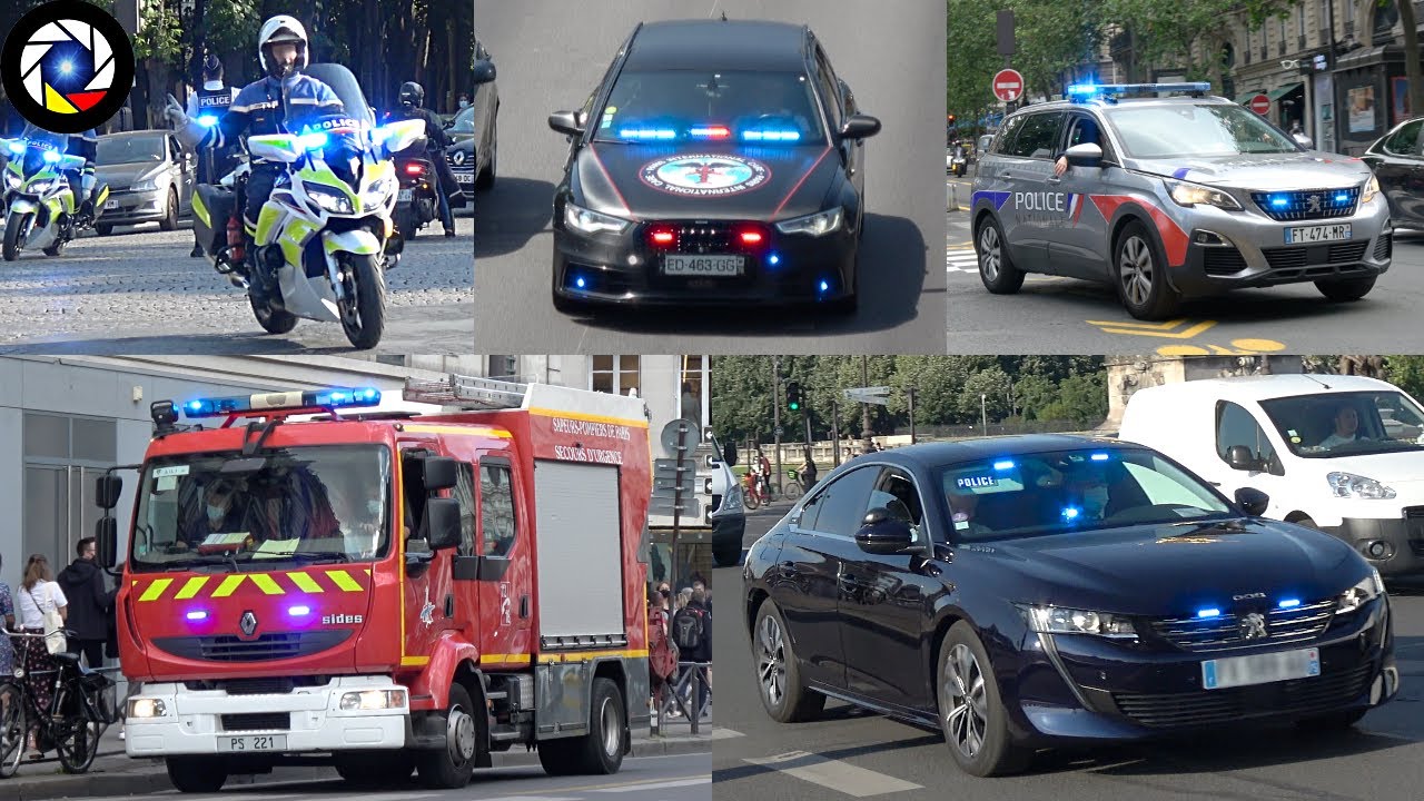 Compilation PARIS - Police, Pompiers BSPP et d'autres véhicules en Urgence