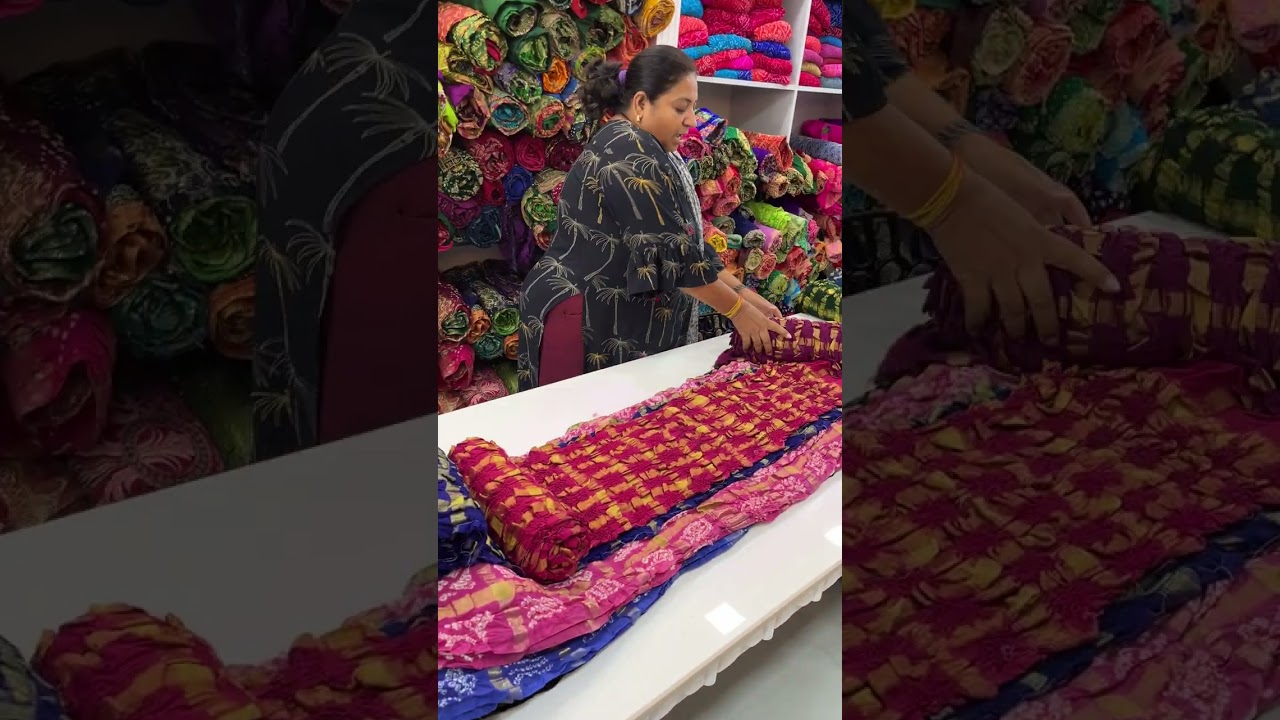 Cotton Tested chex zari Bandhej Gharchola@royalhandicraftkutch