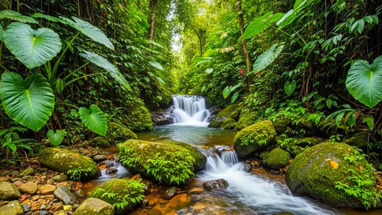River Flowing Birds Chirping – Gentle Forest Stream Surrounded by Soothing Birdsong for sleep #009