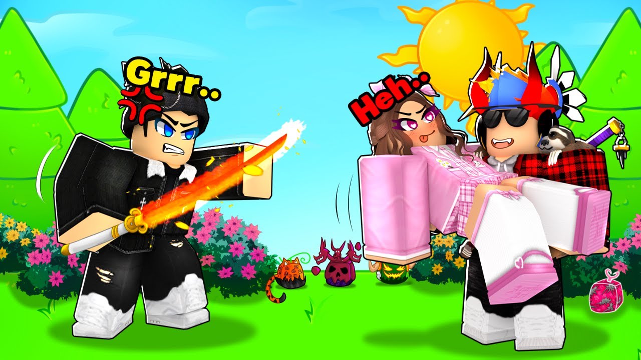 I Stole My BIGGEST Haters Girlfriend, And This Happened... (ROBLOX BLOX FRUIT)