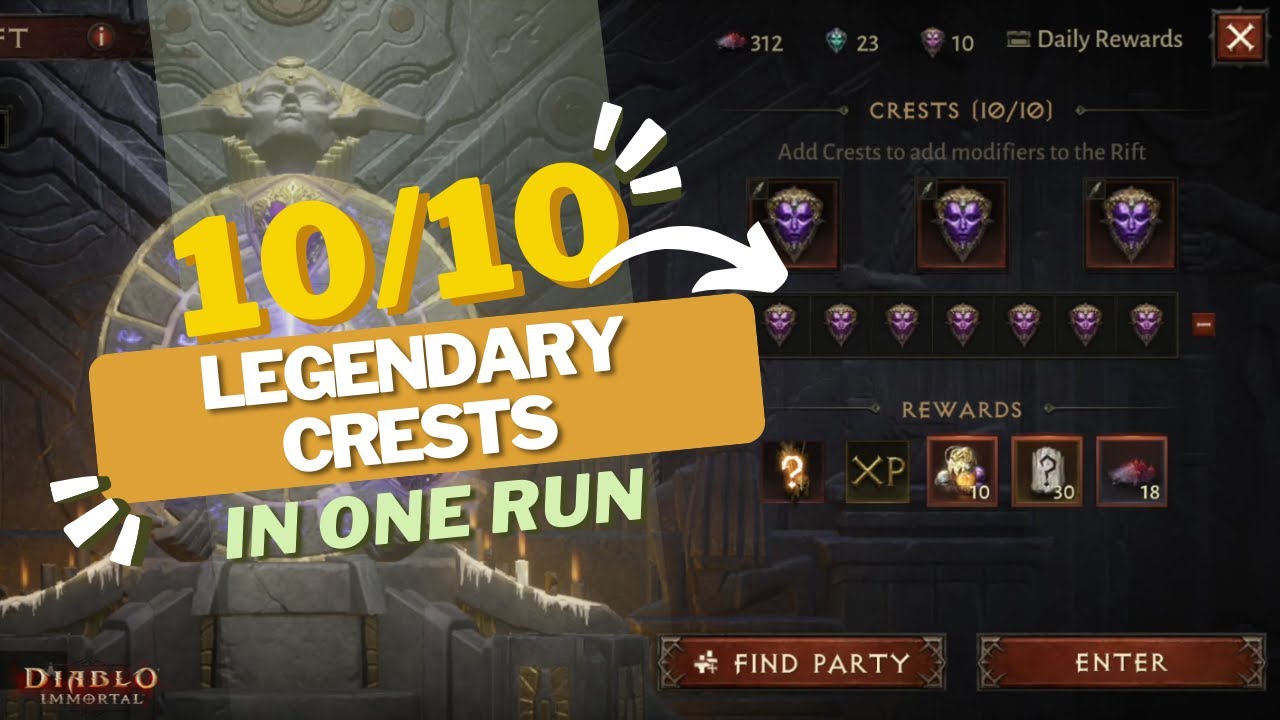 Diablo Immortal - Using 10 Legendary Crests In One Run, Demon Hunter Gameplay