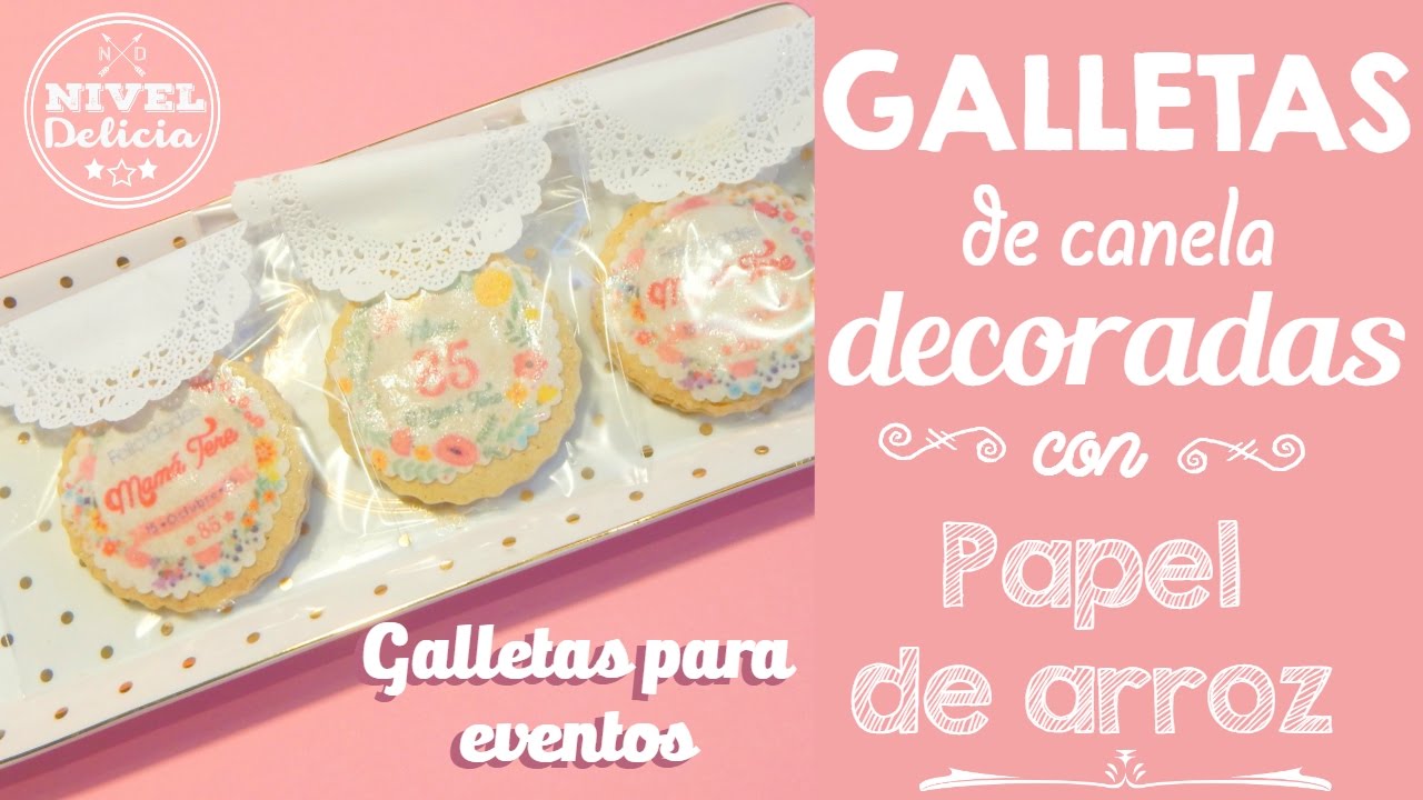 COMO HACER GALLETAS decoradas con PAPEL de ARROZ 🎉 | TUTORIAL GALLETA para FIESTAS | Nivel Delicia