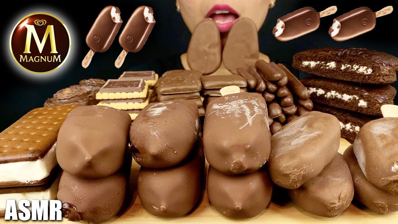 ASMR EATING MAGNUM ICE CREAM + ASSORTED CHOCOLATE  アイスクリーム매그넘 초콜릿 아이스크림먹방  | LaniEats ASMR
