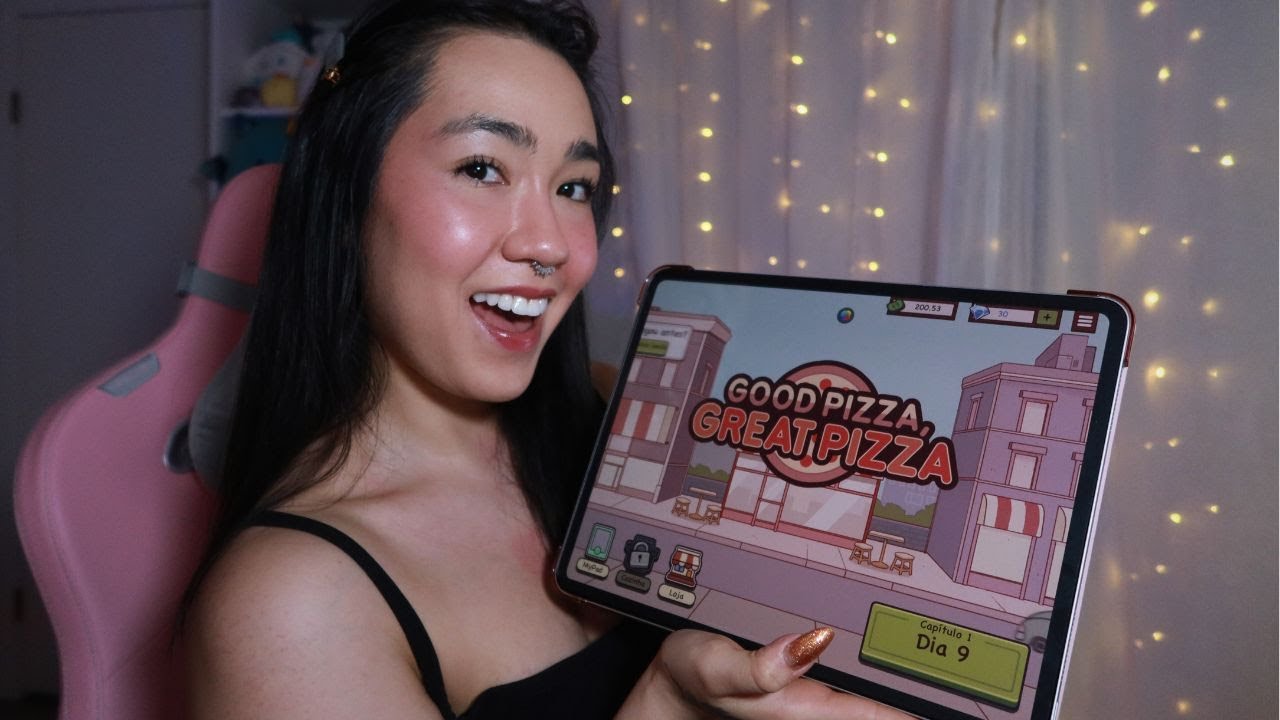 ASMR | JOGANDO NO IPAD ATÉ VOCÊ DORMIR 😴 (Good Pizza Great Pizza parte 2)
