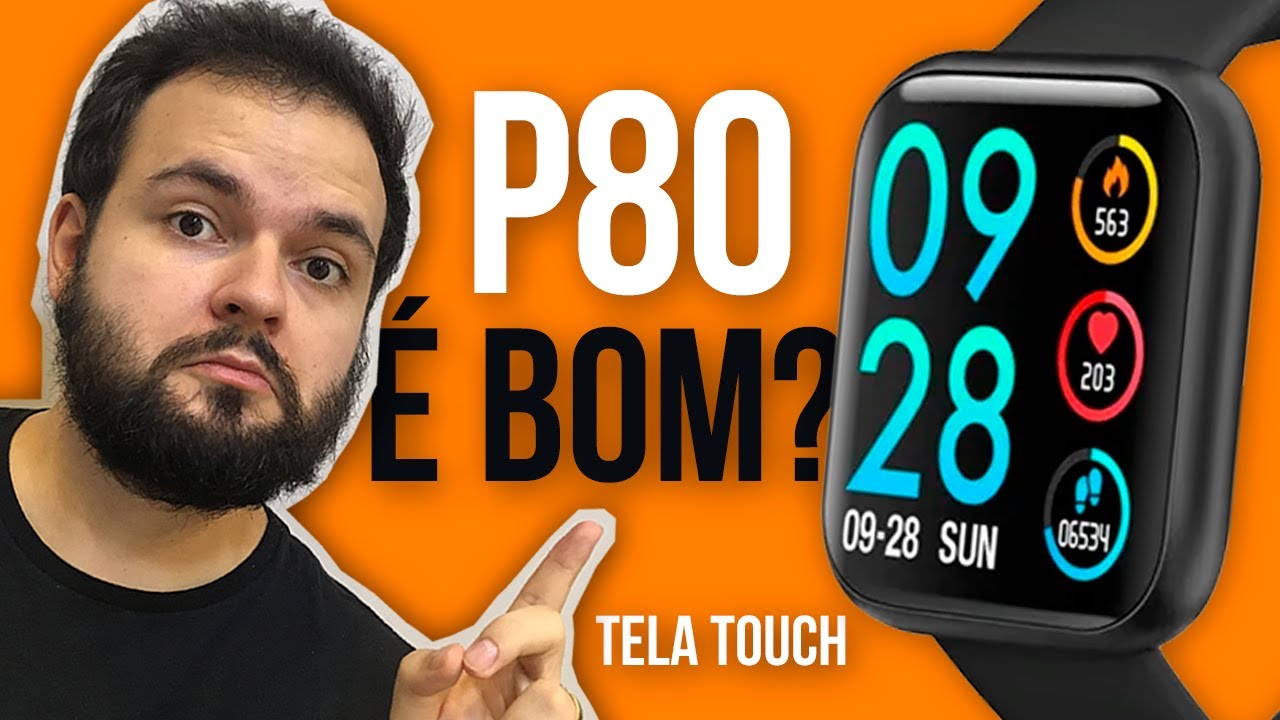 Smartwatch P80 Unboxing Review - A prova d'água? Tela touch? É bom? Vale a pena? - Smartwatch P80