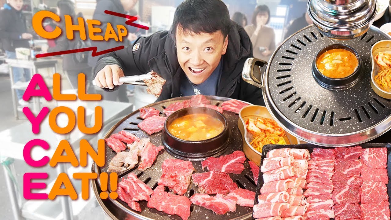 STANDING ONLY Korean BBQ & CHEAP All You Can Eat STEAK in Seoul