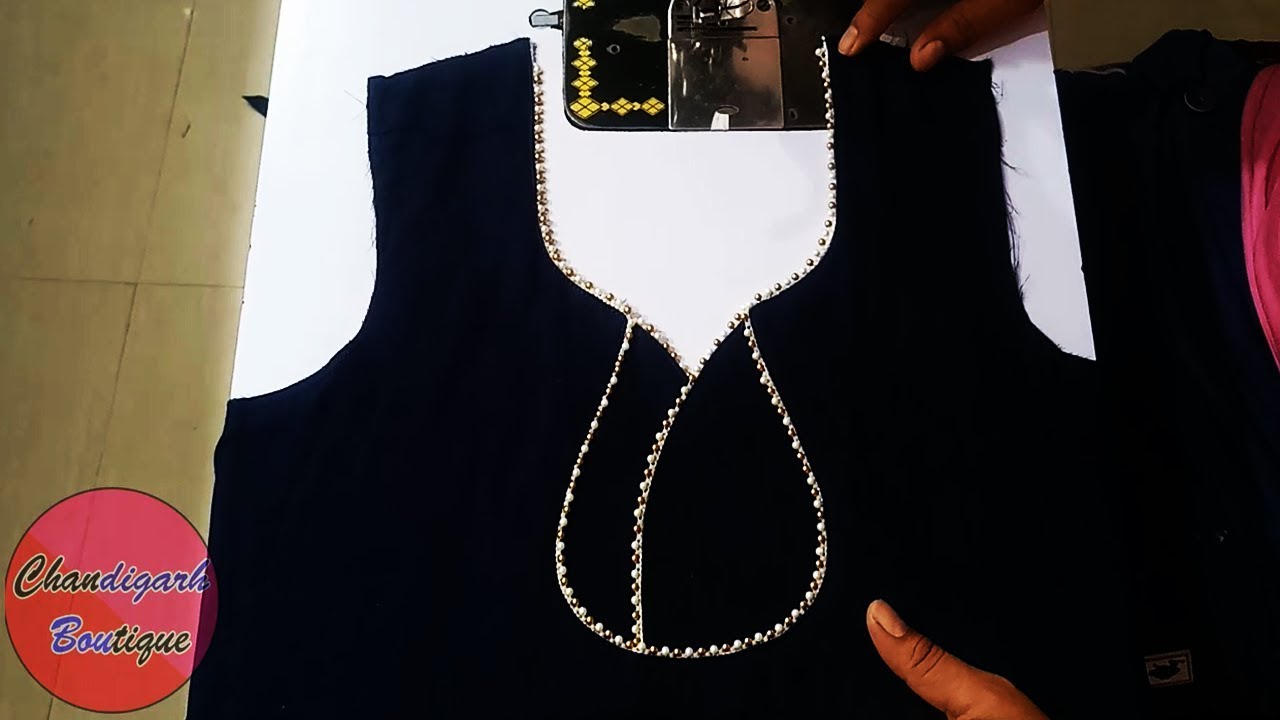 Latest Front Neck Design Cutting and Stitching for Kurti /Kameez