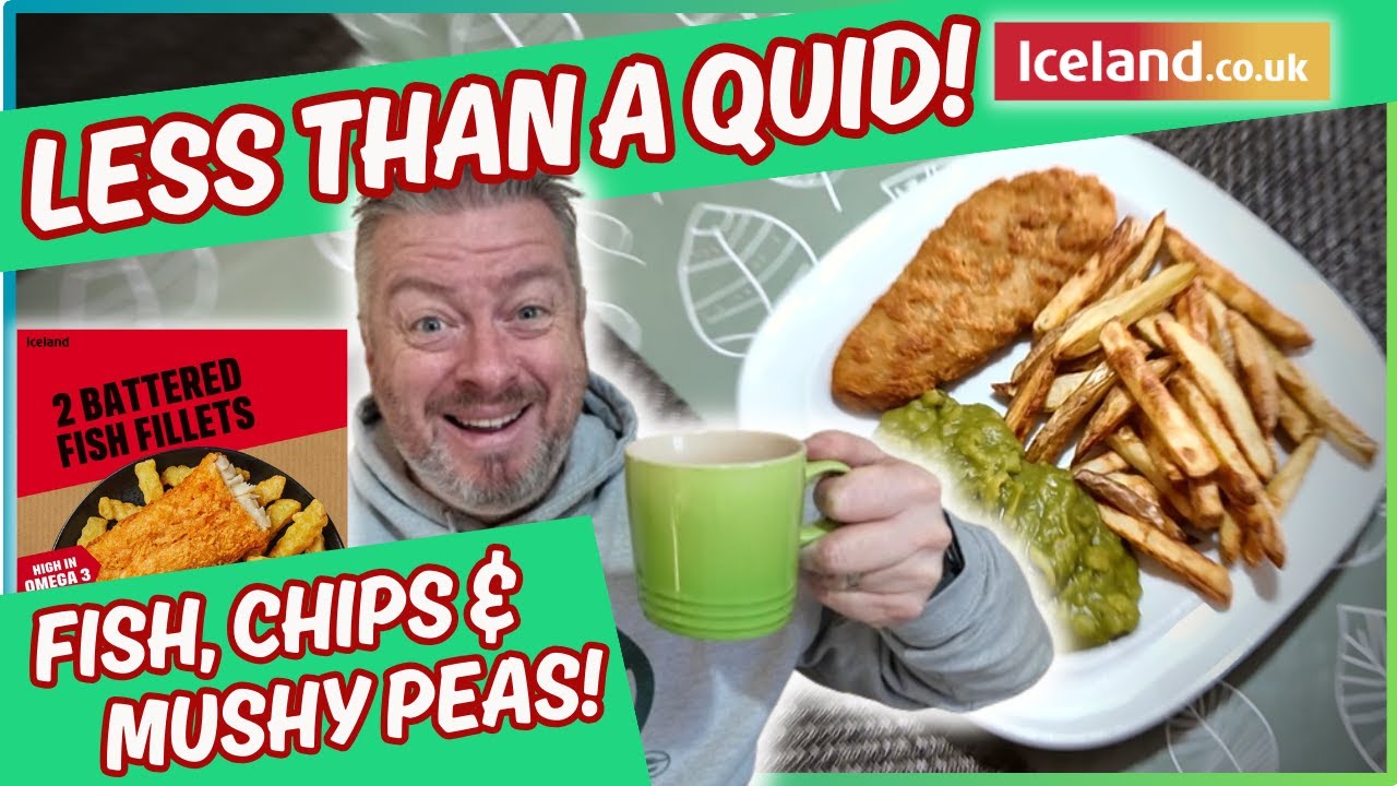 Reviewing ICELAND £1 Battered Fish! BUDGET MEALS: Fish, Chips, and Mushy Peas for UNDER £1