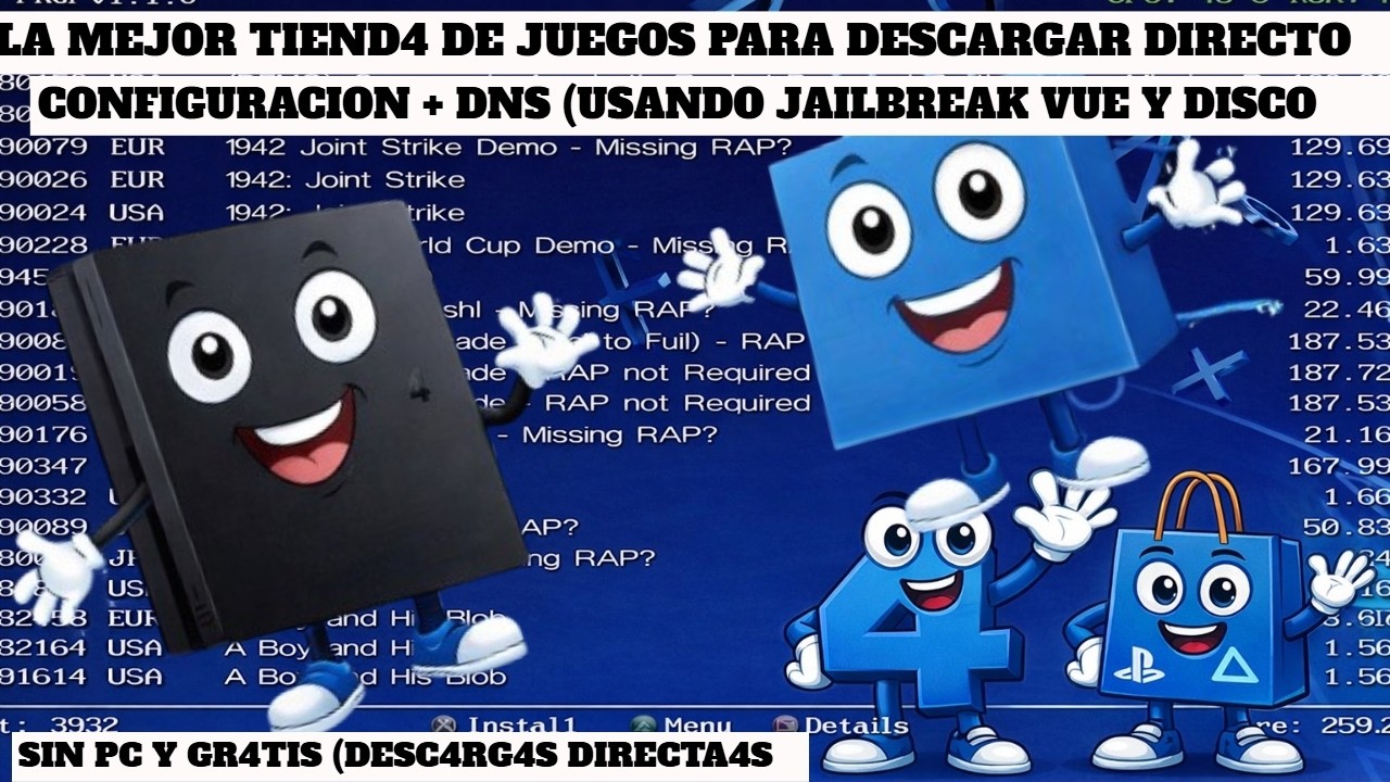 TUTORIAL DESC4RG4 JUEG0S DESDE EL PS4  + DNS LA MEJOR TIEND4!!