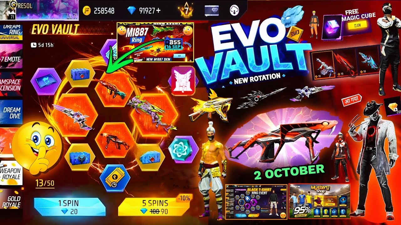 Next Evo Vault Event Free Fire🔥🤯2026 *100% CONFIRM*| 2 October Month Evo Vault Event Cobra Mp40 Skin