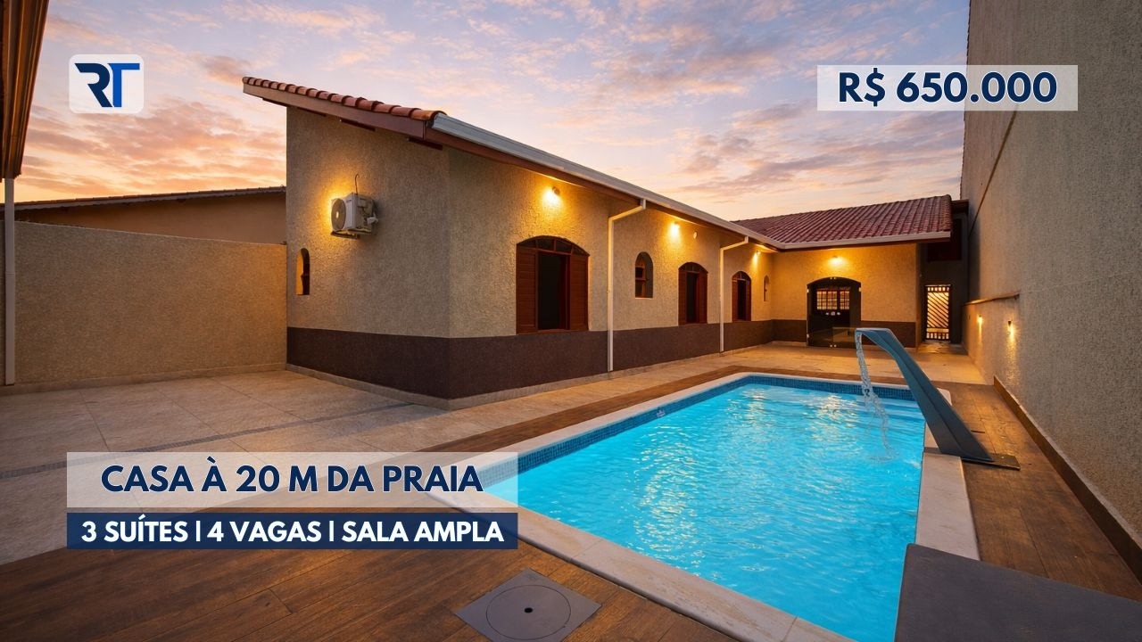 🔴 CASA À VENDA EM PERUÍBE | CASA TÉRREA COM PISCINA A 20M DA PRAIA NO BELMIRA NOVAES
