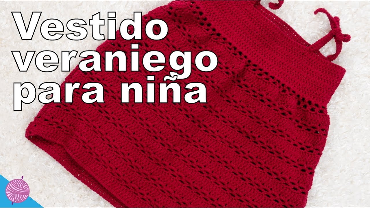 Vestido para niña tejido a Crochet