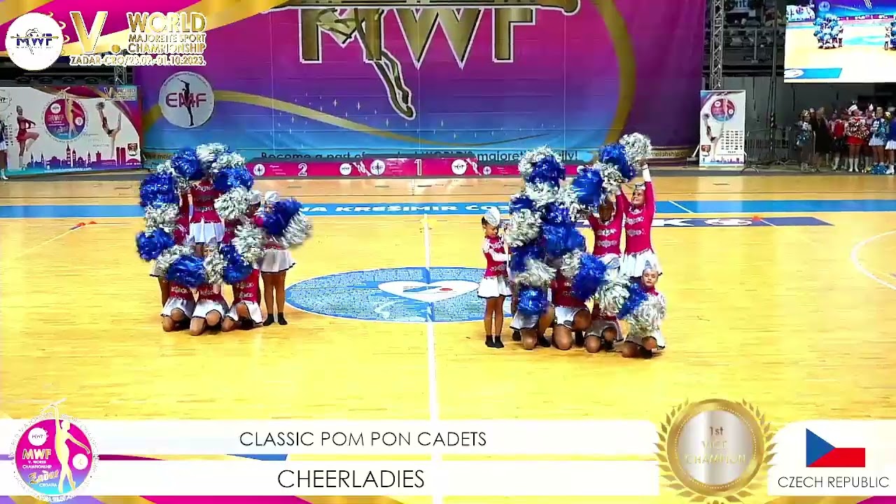 MWF/ 🏆 WORLD 1st VICE CHAMPION 2023. 🏆CLASSIC POM PON CADETS/ Mažoretky Cheerladies Třebíč -CZ