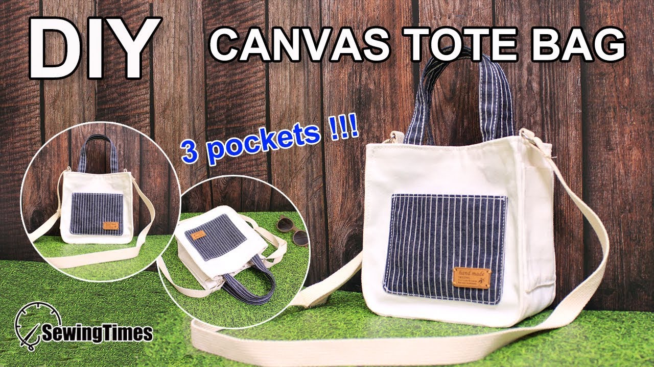 Как сшить сумка через плечо canvas | дамская сумка | DIY Canvas Tote Bag [sewingtimes]