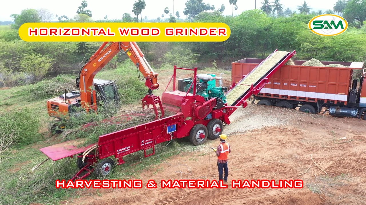 Mobile, Towable, Self powered Horizontal wood grinder - First of its kind in India!