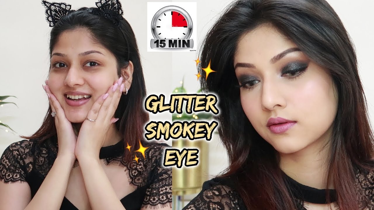 15 MIN GLITTER SMOKEY EYE LOOK | Nykaa Republic Day Sale | Manasi Mau