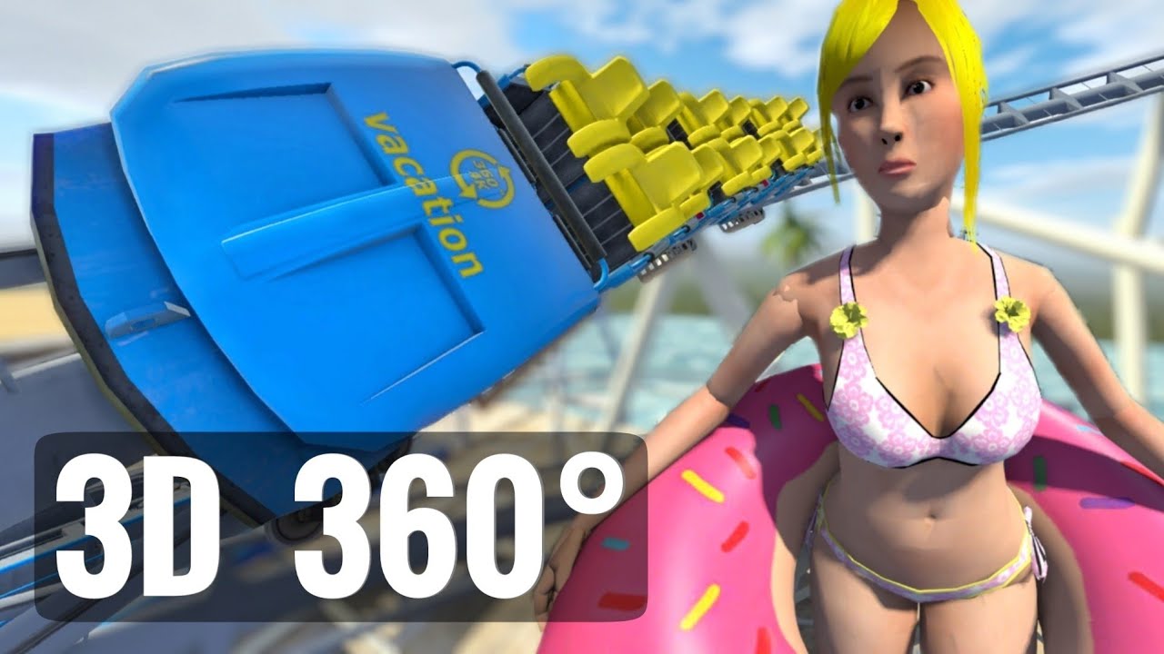 3D video VR 360 8K Swimming Pool Roller Coaster Summer Bikini Girl Immersive Experience