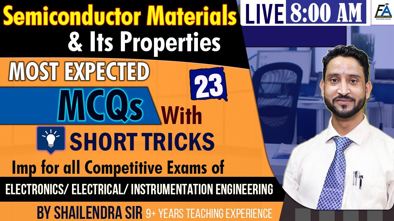 #23 I Semiconductor Materials & Its Properties |Imp MCQS | ELECTRONICS ENGINEERING BY SHAILENDRA SIR