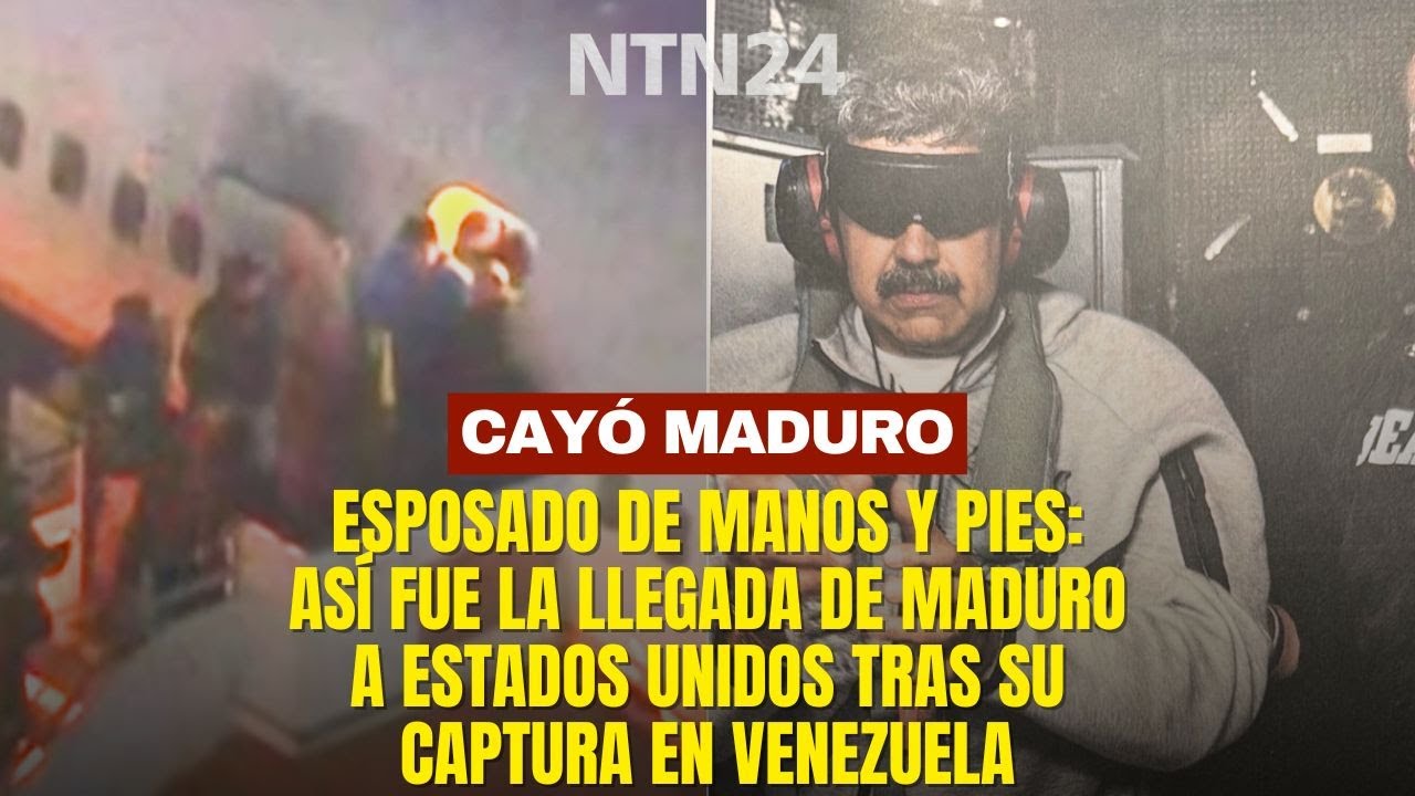 Esposado de manos y pies: así fue la llegada de Maduro a Estados Unidos tras su captura en Venezuela