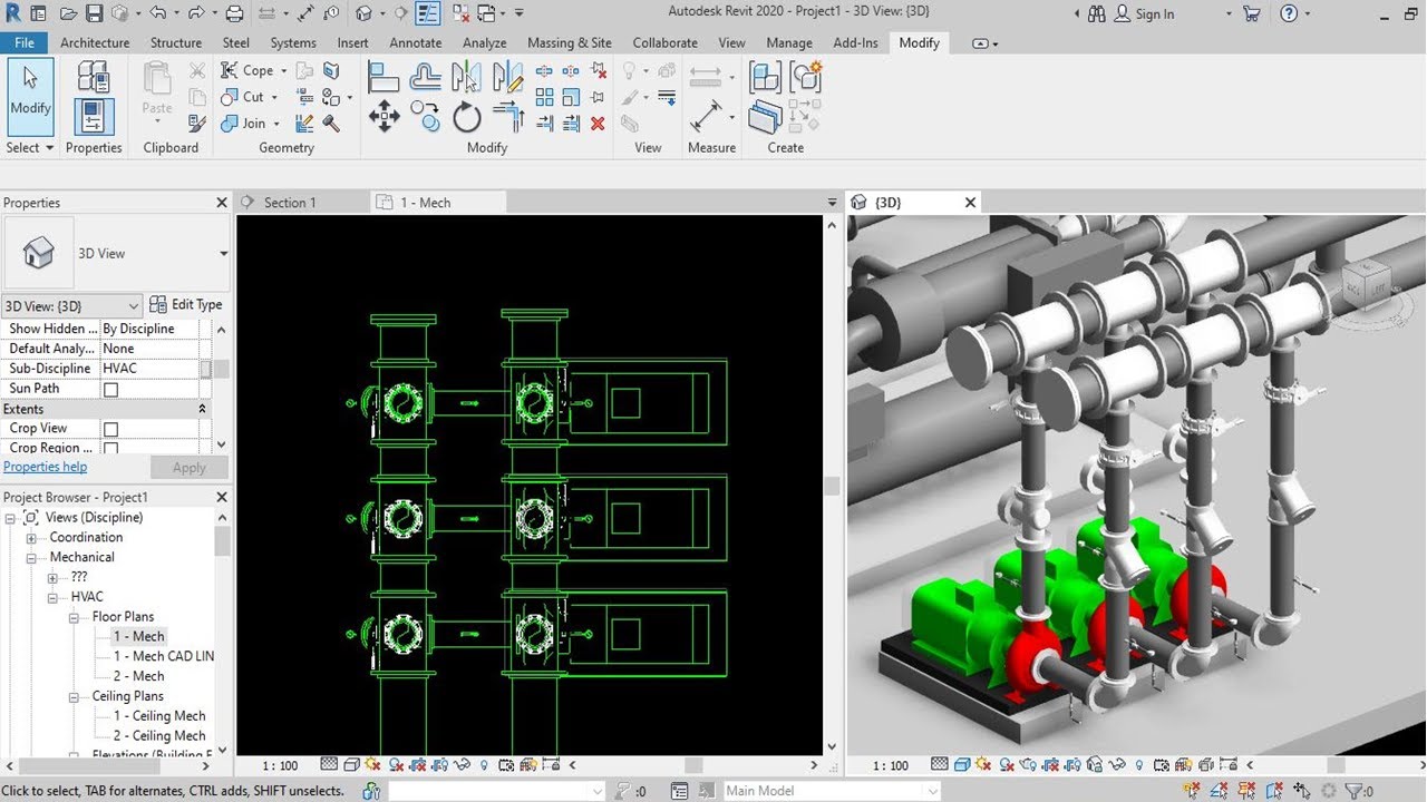 HVAC PUMPS VALVES CONNECTION IN REVIT || COMPLETE COURSE LINK IN DESCRIPTION | HVAC PLANTROOM DESIGN