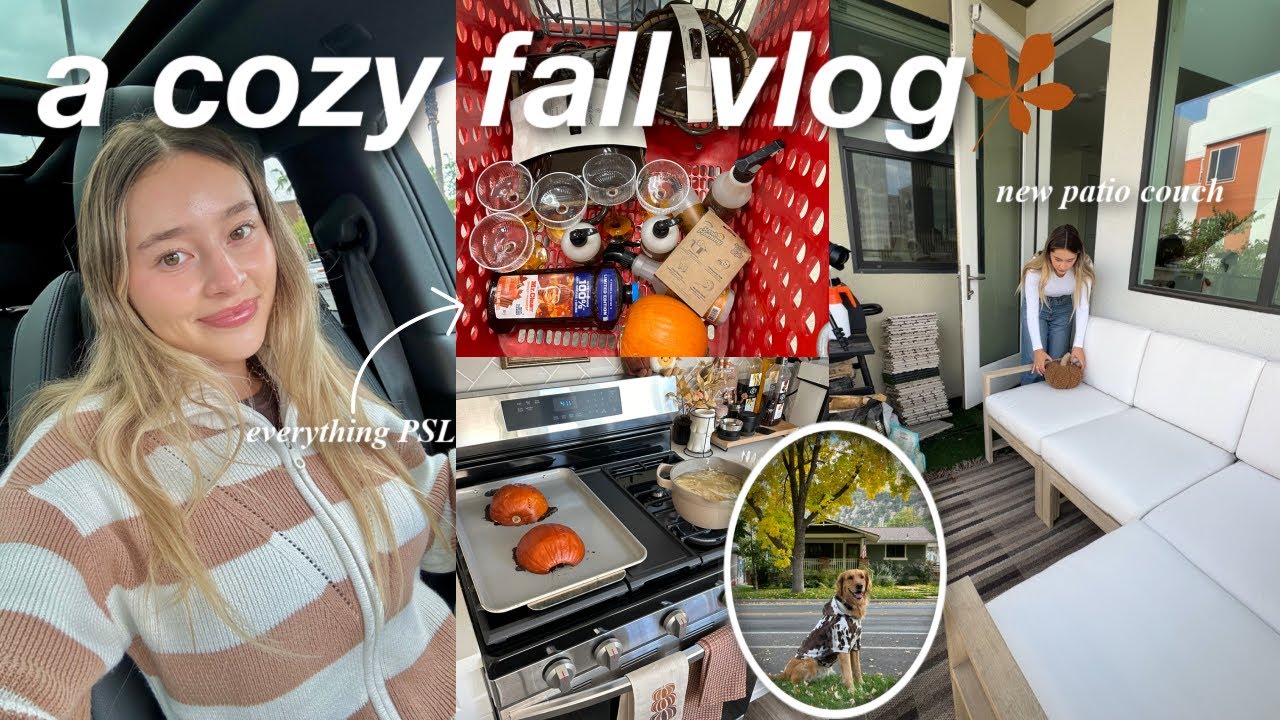 a few days in my life 🍂 new patio setup, roasting pumpkins, dealership
