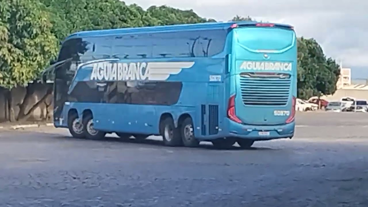 ônibus da águia Branca saindo da rodoviária indo para a garagem 