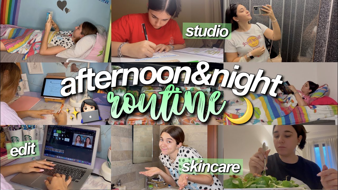 NIGHT E AFTERNOON ROUTINE ESTATE 2022🌙🗒// compiti, studio, skincare
