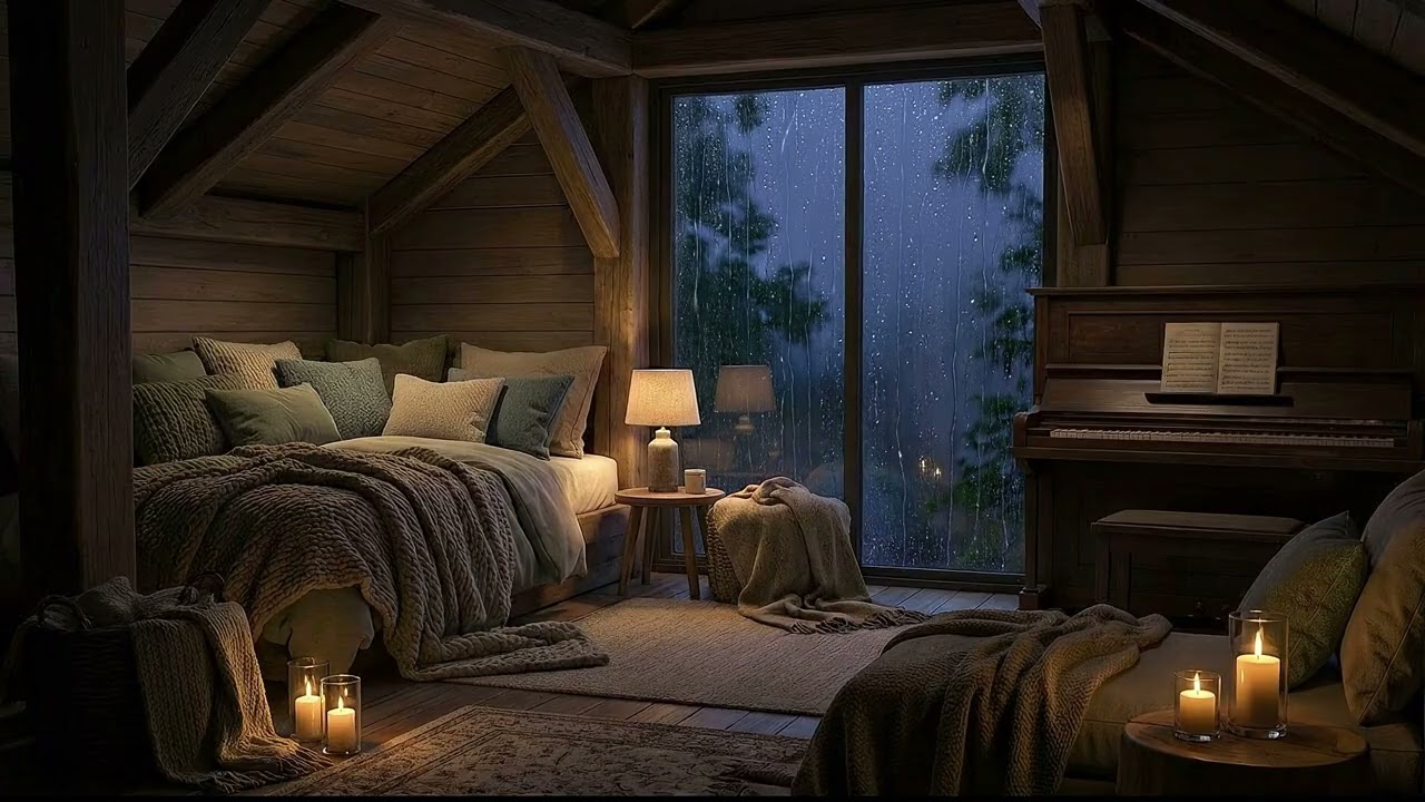 Sleep Instantly with Peaceful Piano & Soft Rain ASMR Music 🌧️ | Deep Sleep & Stress Relief