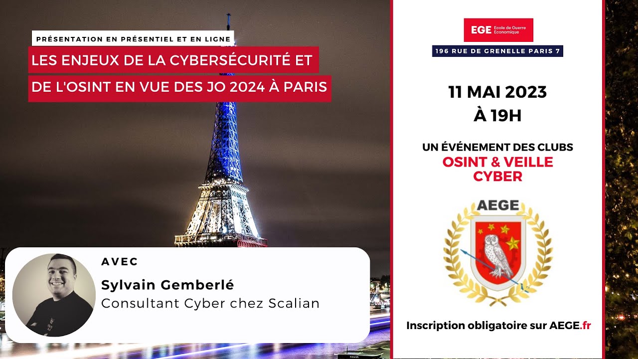 Les enjeux de la cybersécurité et de l'OSINT en vue des JO 2024