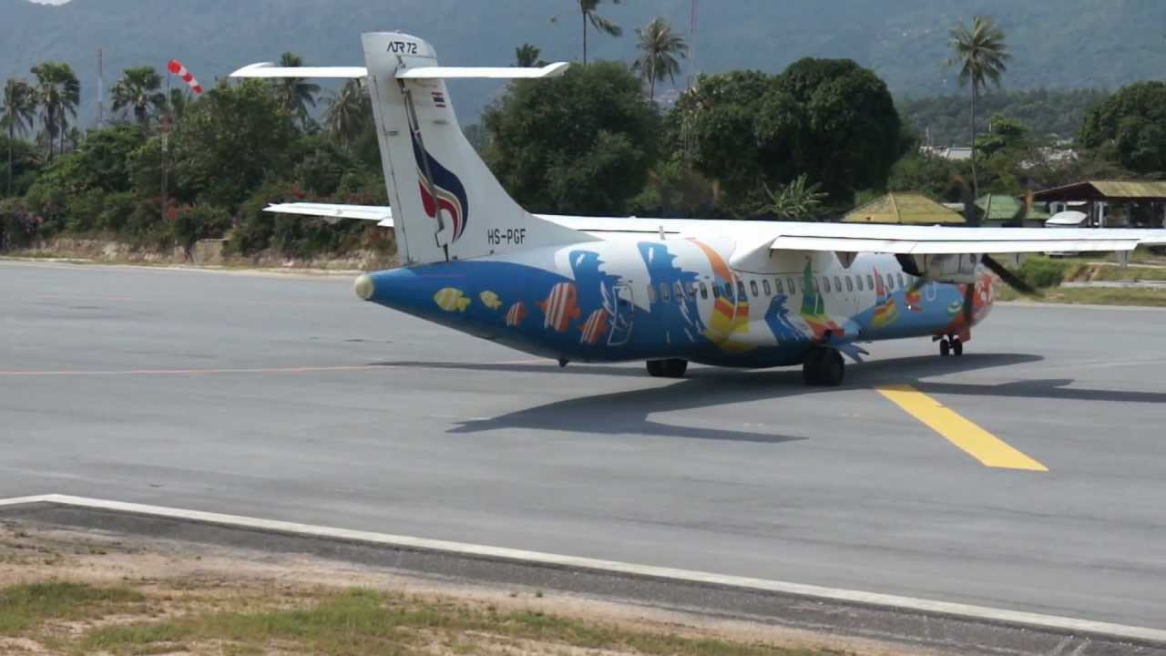 Take off from Koh Samui, Bangkok Airways, ATR 72, Thailand