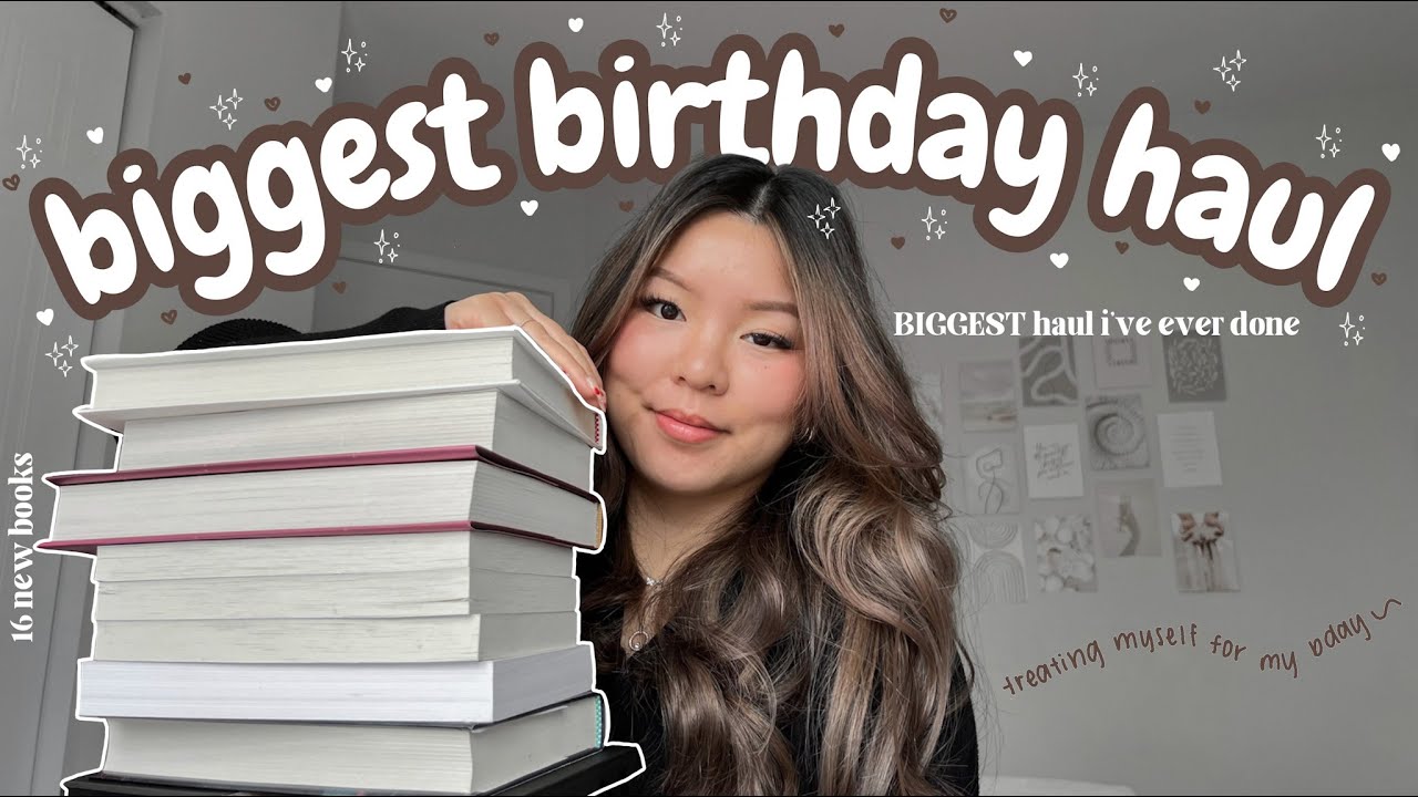 my biggest birthday book haul & unboxing yet 🌼🌟🎉