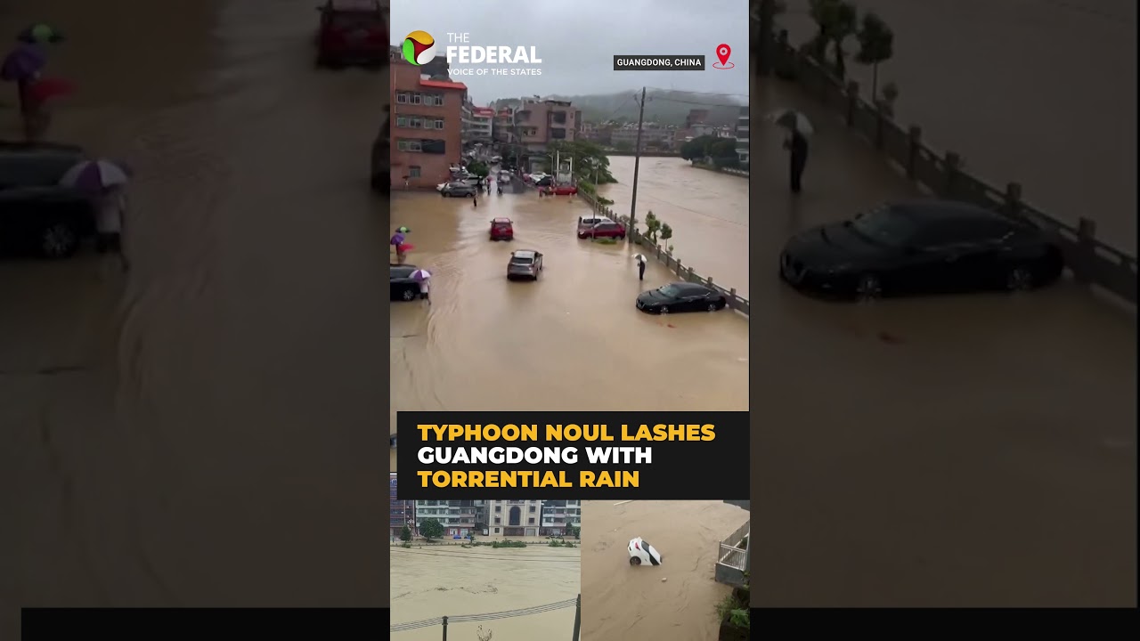 Typhoon Noul triggers severe flooding across China's Guangdong | #shorts