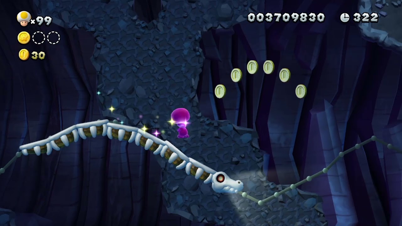 El Huesocarril del terror (Super Mario Bros U Deluxe) // Monedas Ocultas (High Definition)