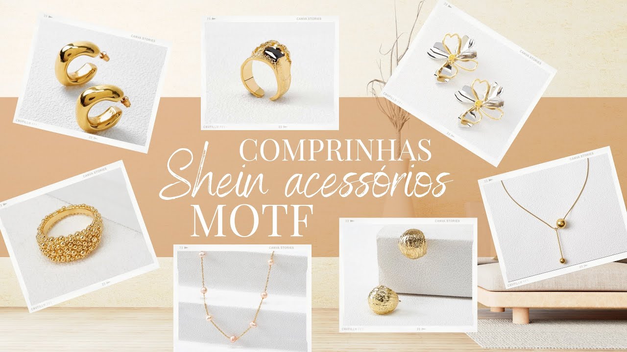 Abrindo as comprinhas de acessorios SHEIN || linha MOTF ✨ banhados a ouro 💍💸🛍️ #shein #comprinhas