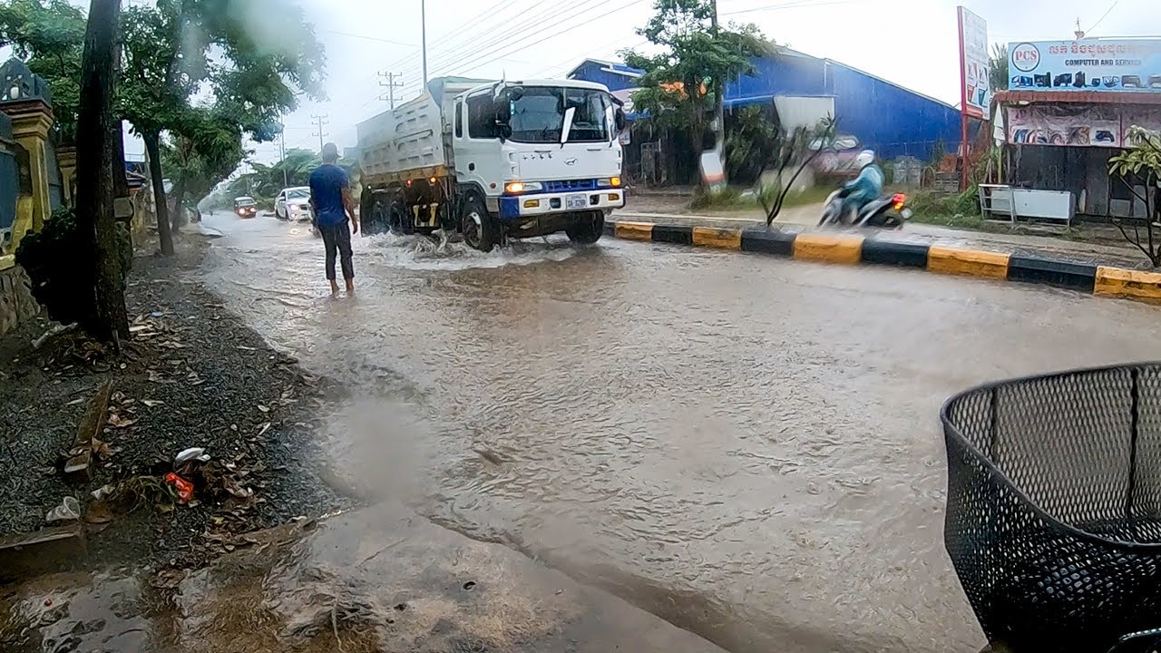 Daily Clean Culvert Clogged Drain On Street After Strom