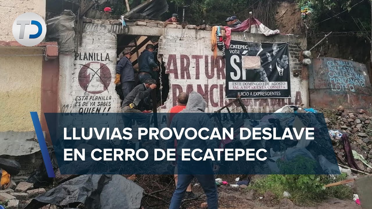 Rescatan a dos personas vivas, tras deslave de cerro en Ecatepec