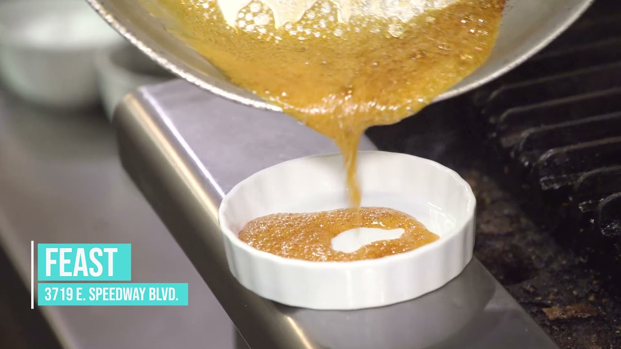 Feast Restaurant shallot tarte tatin with caramelized sugar and a special garnish recipe