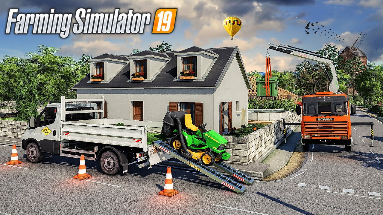 Installation d'une piscine, d'un abri de jardin & d'un conteneur (Farming Simulator 19 PAYSAGISTE)