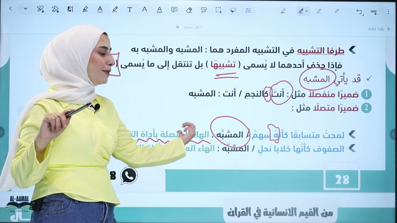 التشبيه المفرد / المعلمة آمال أبو حبلة #جيل 2009