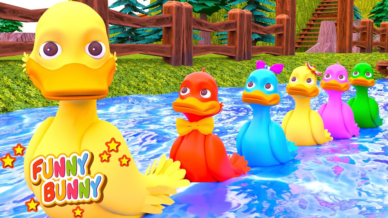 Five Little Ducks Song | Funny Bunny - Nursery Rhymes & Kids Songs Animation