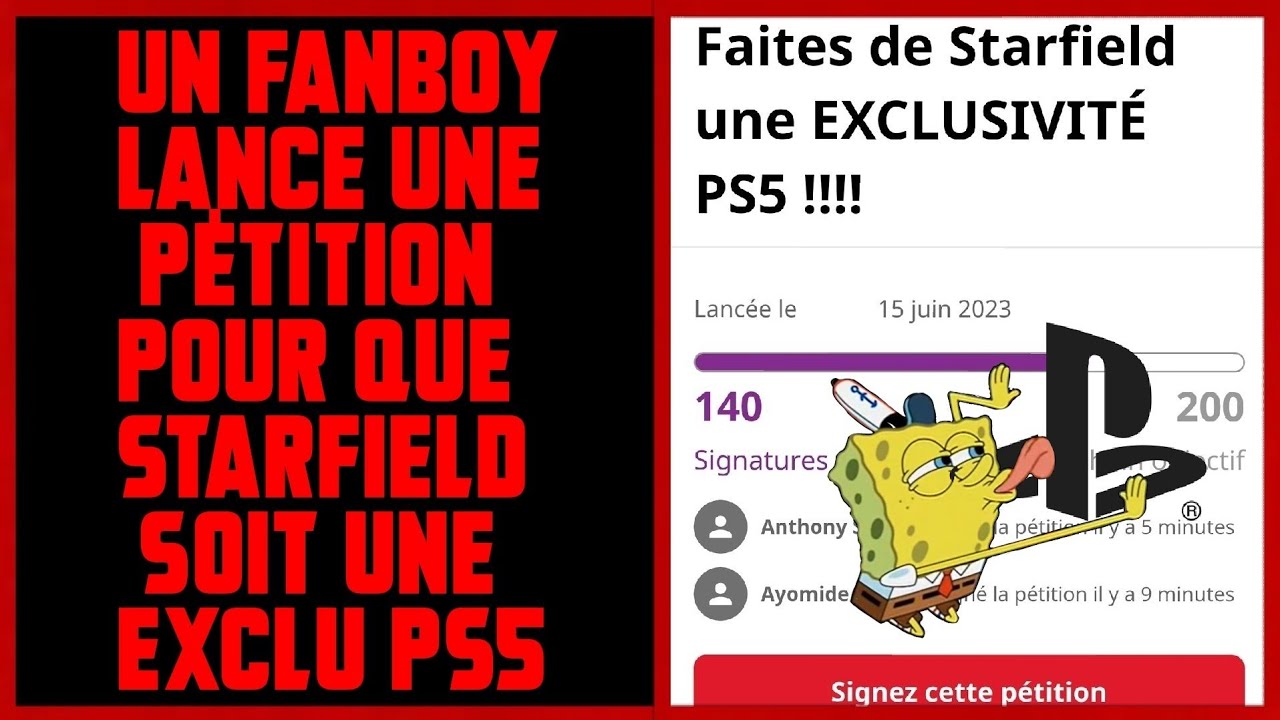 Une pétition d'un fanboy pour Starfield exclusivité PS5 🤣