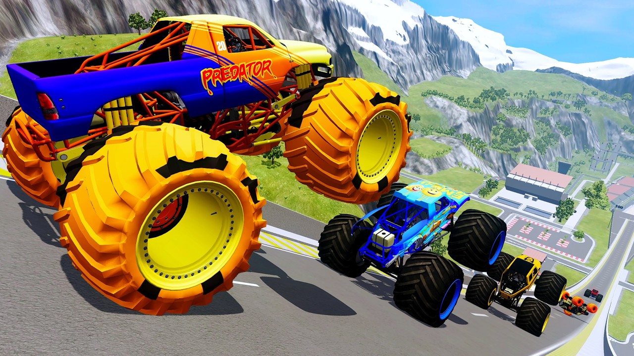 Epic High Speed monster trucks jumps stunts & crashes #121 | BeamNG Drive