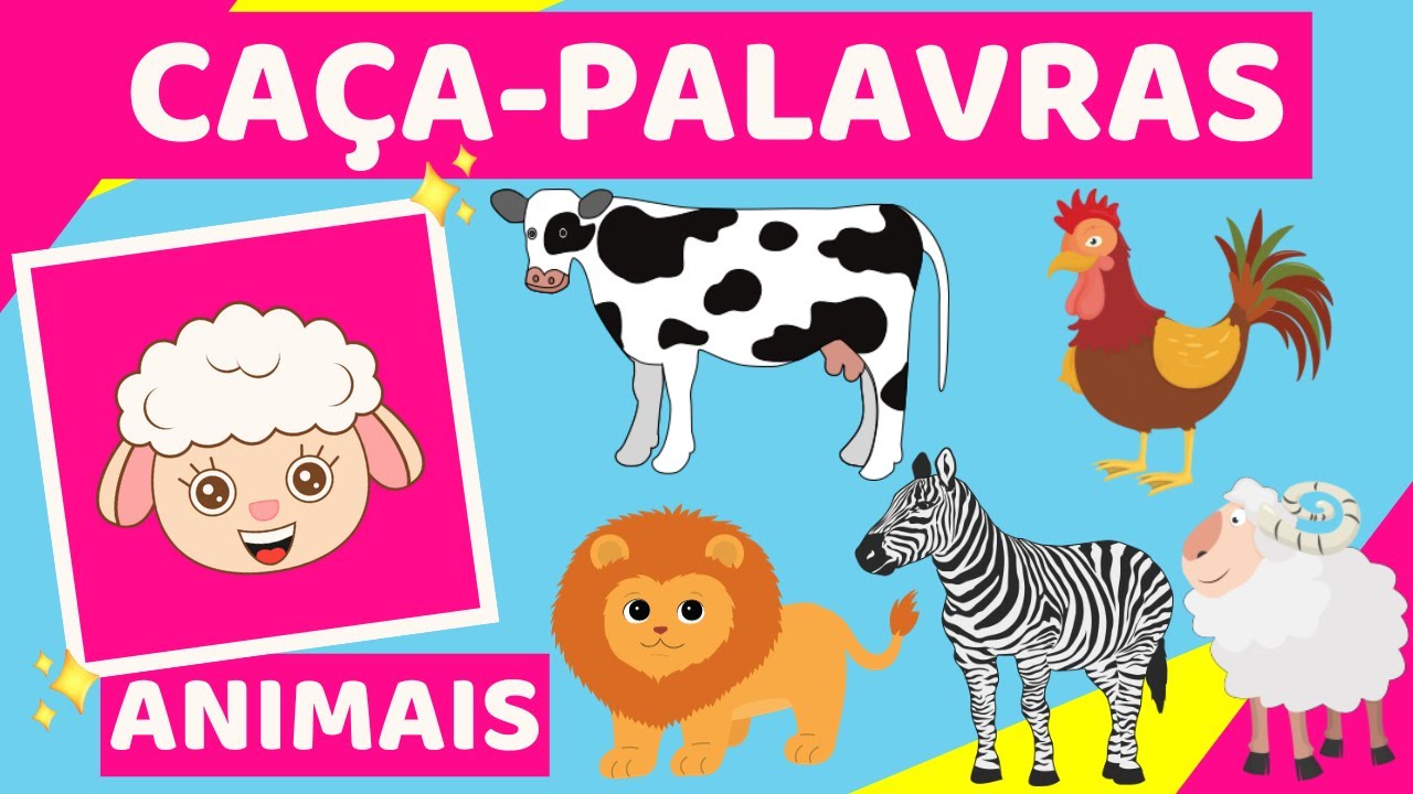 CAÇA-PALAVRAS DE ANIMAIS PARA CRIANÇAS | Educação infantil