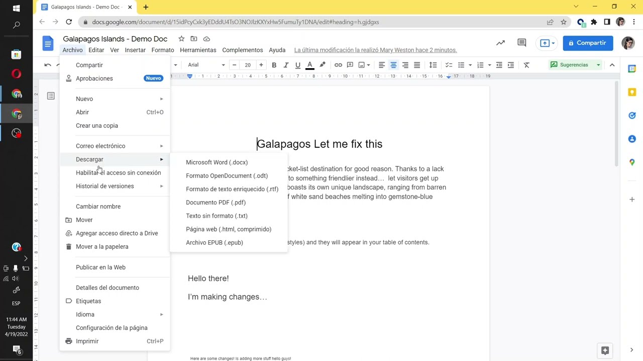 Cómo ver la actividad y las versiones de Google Docs