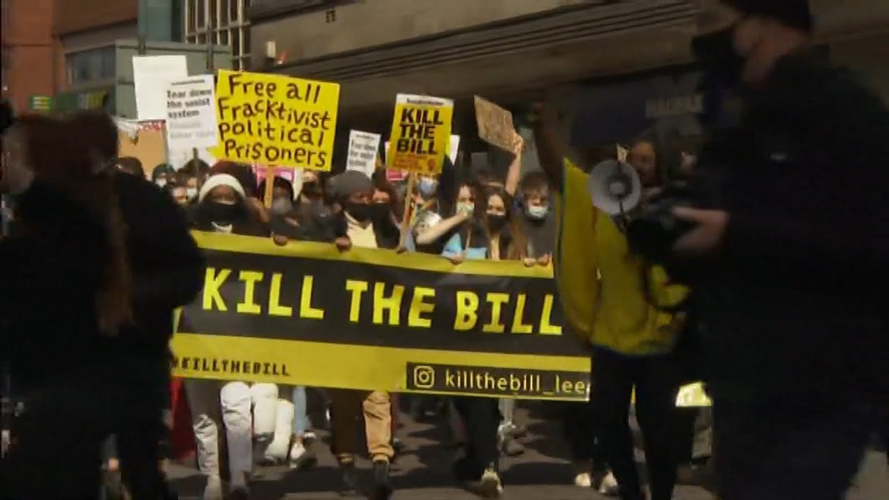 'Kill the bill' protests across the UK over new policing powers - ITV News - 2nd April 2021