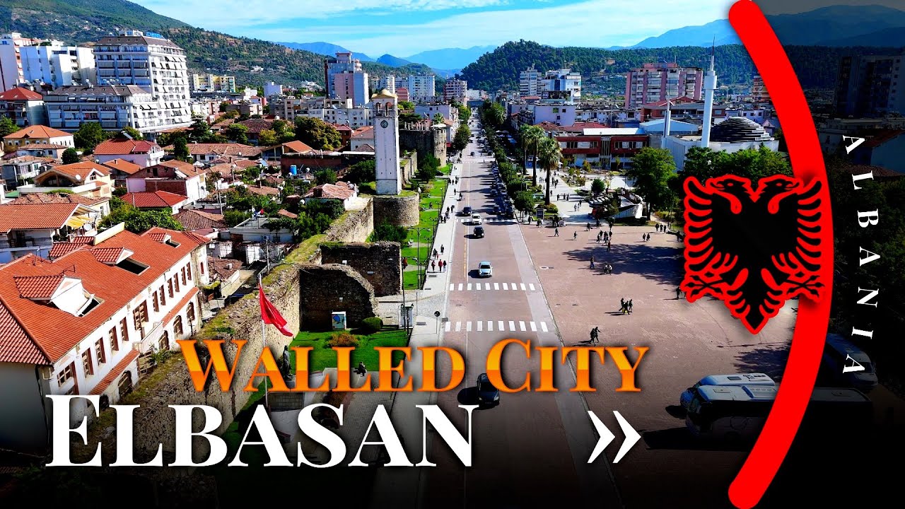 Эльбасан, Албания 🇦🇱 | 4K тур с дрона и пешая прогулка: Ворота крепости, город за стенами
