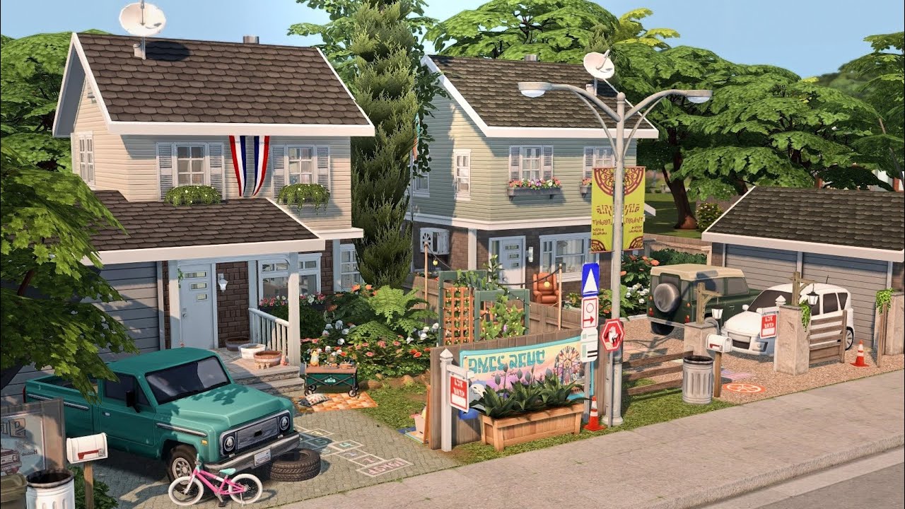 Small Retro Family Homes | The Sims 4 Speed Build