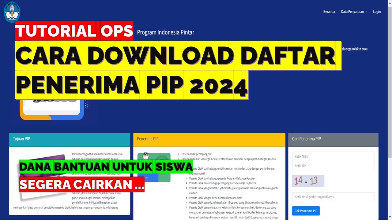 CARA DOWNLOAD DAFTAR PENERIMA PIP 2024