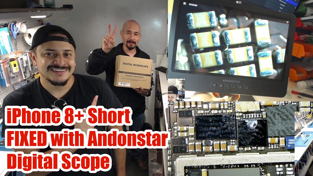 Shorted iPhone 8+ FIXED with an Andonstar Digital Microscope